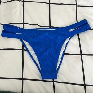 Ribbed Blue Bikini Bottoms